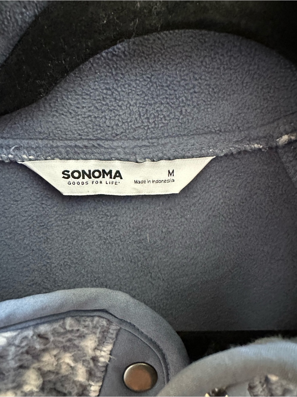 Sonoma Navy Sherpa Snap-Front Jacket - Picture 2 of 5